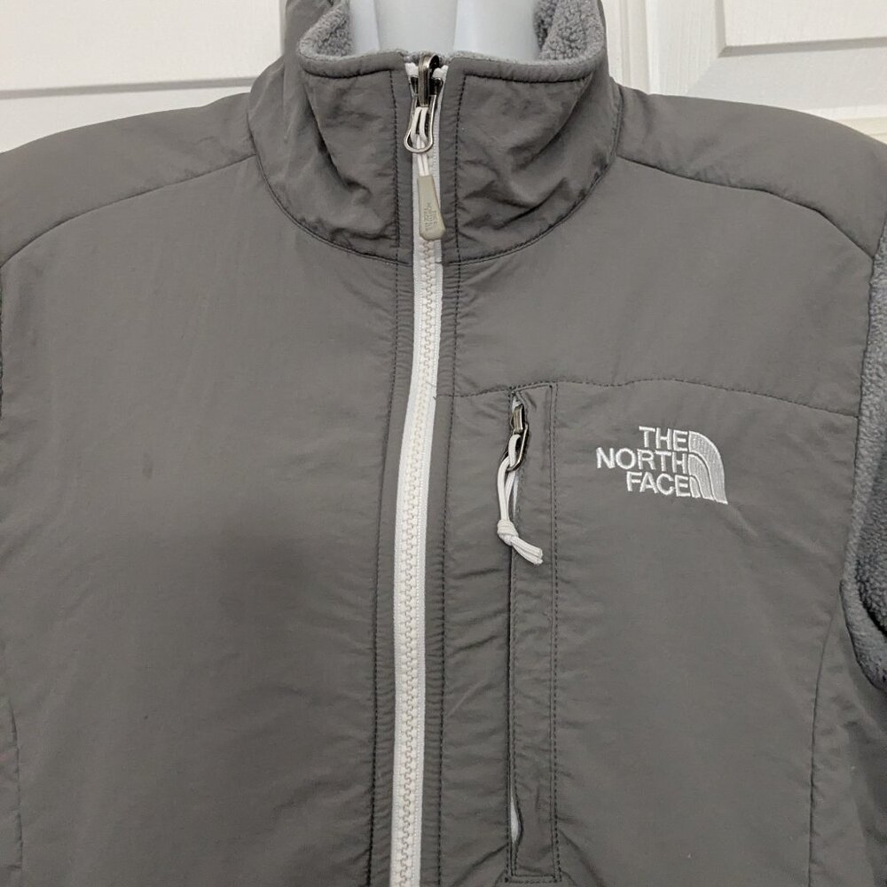 The North Face Women's S Fleece Jacket Full Zip Mock Neck Outdoor Polartech Gray - Picture 3 of 12